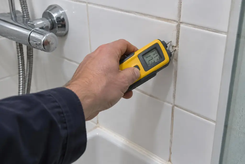 Lekdetectie Schoonhoven – vochtmeter op badkamertegels bij de douche